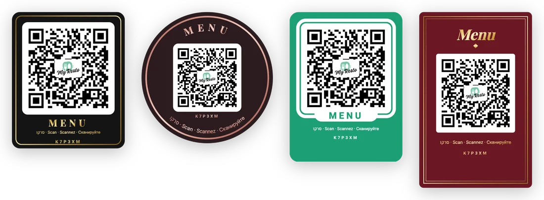 Les autocollants QR My Resto